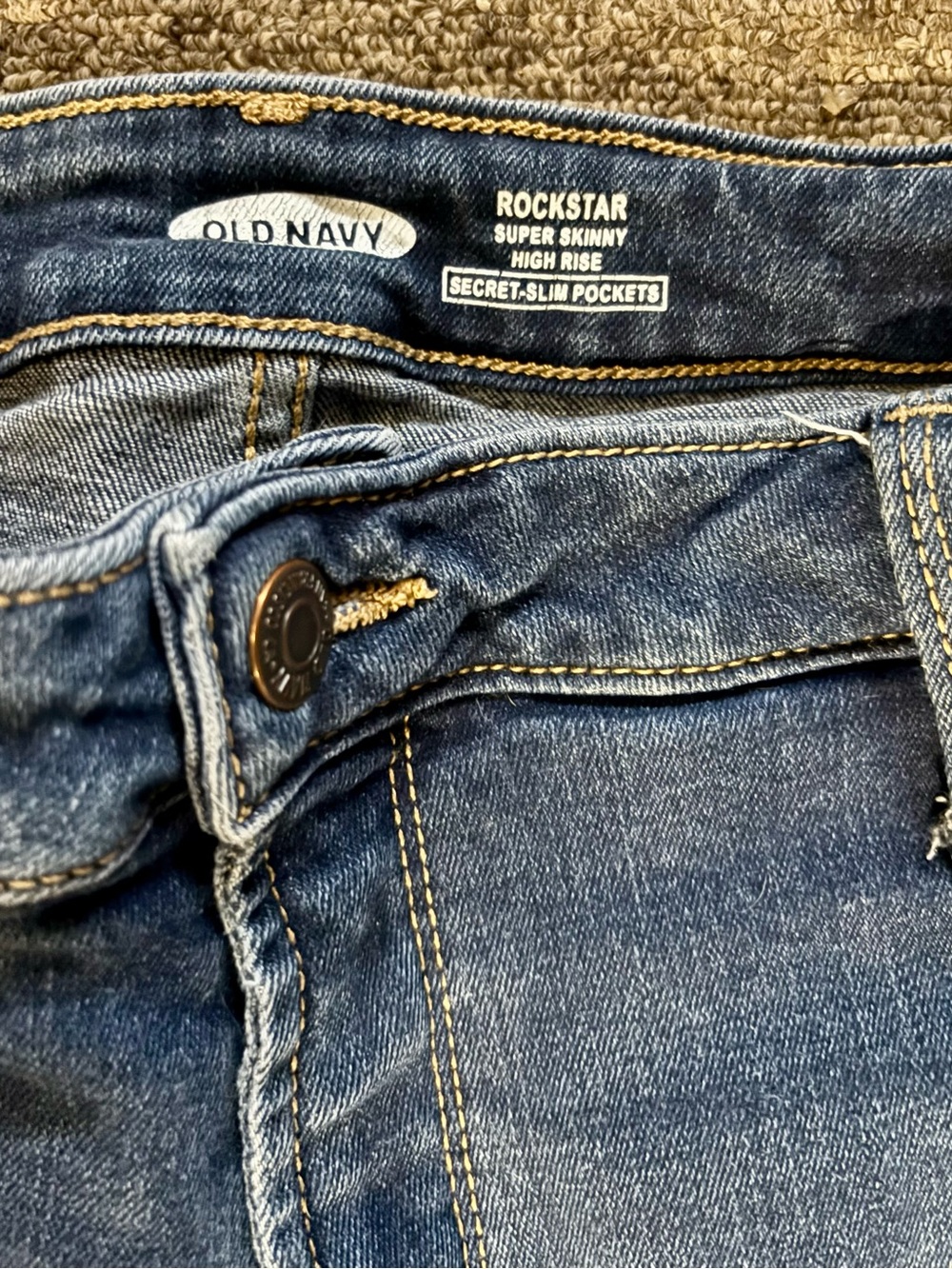 Old Navy Dark Blue Denim Jeans with Contrast Stitching
